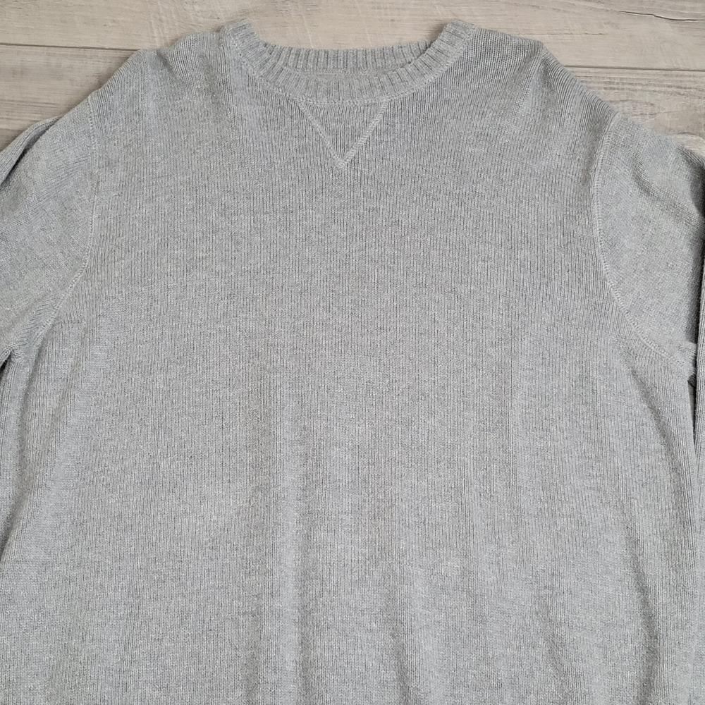 Eddie Bauer 100% Cotton Crewneck Sweater Men's XL Tall Gray Textured Knit - Picture 3 of 14